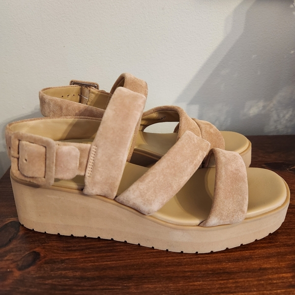 New Vince Skylar Womens Leather Slingback Wedge Sandals Size 7, E.U. 37 - Picture 6 of 16